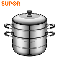 苏泊尔(SUPOR)真味鲜蒸锅304不锈钢汤锅复底家用多功能大容量不挑灶高拱盖26cm EZ26BS07