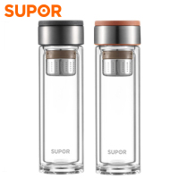 苏泊尔(SUPOR) 集茶双享双层玻璃保温杯 泡茶耐热杯 380ML KC38JF10