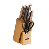 苏泊尔(SUPOR)刀具套装菜刀切片刀砍骨刀果蔬刀水果刀多用厨房不锈钢锋利剪刀锋刃刀具七件套 TK23006E