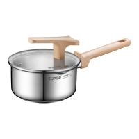 苏泊尔(SUPOR)巧立不锈钢复底奶锅不锈钢奶锅可立盖加厚婴幼儿辅食锅泡面锅电磁炉燃气通用18cm ET18JAS01