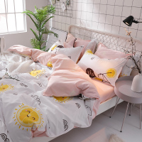 少女心四件套水洗棉网红款床单大学生宿舍床上三件套单人被套被单
