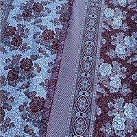 线毯床单纯棉单件农村大土炕单3米老粗布榻榻米厚双人床单沙发巾|枣红+白牡丹花 长2.4米宽2.3米加厚(含须)