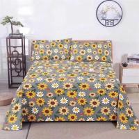 全棉老粗布床单单件三件套纯棉加厚款1.8双人床单榻榻米炕单|小花1 床单+枕套一对:180*230cm