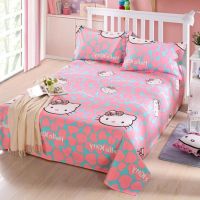 床单单件双人床单亲肤磨毛床单人床单四季通用学生宿舍多规格|爱心KT猫 [48*74cm]枕套1个