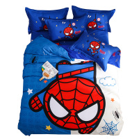 儿童四件套纯棉全棉男孩蜘蛛侠床单被套卡通床笠3床上用品三件套4