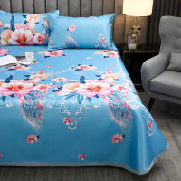 冰丝凉席三件套夏季1.8m可水洗机洗折叠1.5用软草席竹床席子2