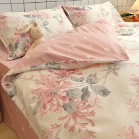 美式小清新全棉床上四件套纯棉ins风韩式田园床单三件套碎花被套4