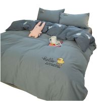 纯棉四件套100全棉简约夏季儿童床单被套宿舍三件套床上用品家用