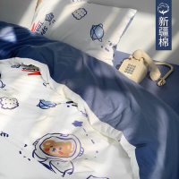 ins风纯棉床上四件套可爱100全棉夏季宿舍床单三件套儿童床笠被套