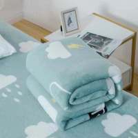 毛毯子法兰绒毛绒毯毛绒床单人学生宿舍加绒保暖床单冬季铺床铺盖|大云雨 150X200cm送同款
