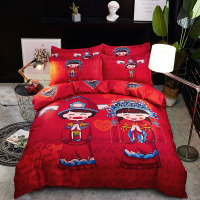 秋冬加厚全棉四件套纯棉植物花卉婚庆被套床单1.8/2.0m床上用品