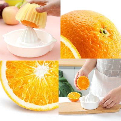 日本家用 手动榨汁机橙子柠檬 水果简易迷你榨汁器塑料压汁器|大号+小号榨汁器[2个装]