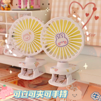 夹子风扇夏季少女心可爱桌面风扇学生宿舍静音充电式小型电扇
