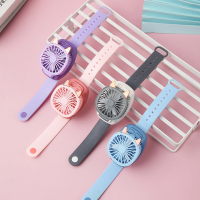 卡通可爱夏日透凉迷你携带手腕式风扇学生儿童情侣手表电风扇usb充电风扇可度旋转可拆卸手持风扇日韩女款