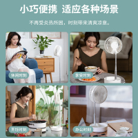 usb摇头小风扇便携式可伸缩折叠充电制冷空调扇摇头迷你小型学生宿舍床上静音大风力电风扇家用落地桌面台式