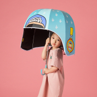 keeny头盔伞明星网红同款可爱卡通创意蓝色儿童伞遮阳防晒伞