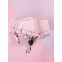 太阳伞防晒防紫外线五折木耳花边彩胶遮阳折叠晴雨两用雨伞女便携