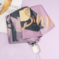 插画师手绘晴雨伞折叠女两用太阳伞防晒自动伞折叠全自动创意潮流