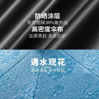 晴雨两用伞遇水开花防晒遮阳伞男女黑胶防紫外线太阳伞三折叠雨伞