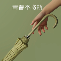 长柄雨伞自动女晴雨两用森系复古简约大号遮阳防晒甜美日系太阳伞