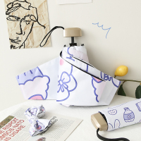 超轻小太阳伞防晒防紫外线女五折叠萌萌哒可爱小兔小巧便携口袋伞