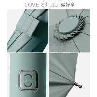 莫兰迪全自动折叠商务晴雨伞两用大号纯色三折简约遮阳伞太阳伞女