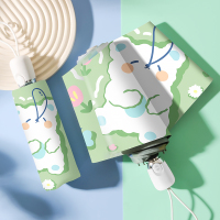 可爱瞌睡熊迷你自动伞女晴雨两用防晒防紫外线折叠太阳伞