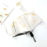 烫金羽毛黑胶防晒太阳伞女折叠晴雨伞防晒学生创意雨伞小清新时尚