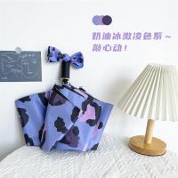 紫色豹纹禁欲系高颜值遮阳伞防晒太阳伞女小巧法式ins风