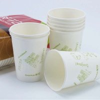 茶花中号淋膜纸杯3113P一次性纸杯颜色随机