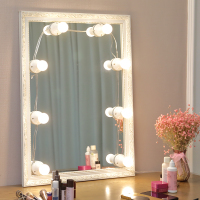 免打孔粘贴式镜前灯梳妆台影楼化妆镜子补光灯美颜led插电款
