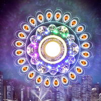 七彩水晶过道灯走廊灯天花灯客厅吊顶玄关灯孔雀入户门厅筒灯