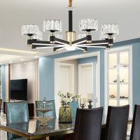 北欧吊灯2021新款轻奢客厅灯现代简约餐厅卧室美式灯臂发光水晶灯