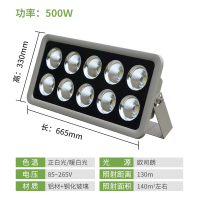投射塔吊灯led投光灯户外防水亮蓝球场灯广场灯300w工地照明灯|亮芯片500w质保三年