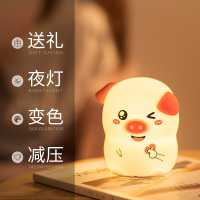 硅胶小夜灯可充电式拍拍灯感应卧室床头台灯梦幻睡眠女生宿舍少女