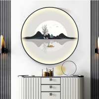 新中式壁灯中国风禅意客厅卧室书房过道茶室背景墙餐厅装饰壁画灯