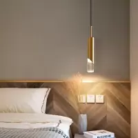 卧室床头吊灯轻奢后现代简约北欧网红吧台餐厅灯具极简长线小吊灯