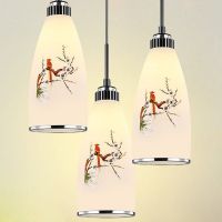 餐厅吊灯简约现代玻璃三头吊灯卧室吧台过道个性创意水晶书房