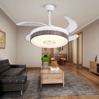 风扇灯吊扇带灯客厅餐厅卧室简约现代家用大风力隐形风扇吊灯一体