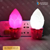 小夜灯起夜喂奶灯插电新款莲花灯带开关白光红光老人床头灯