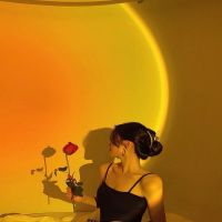 落日台灯投影背景灯网红主播夕阳余晖意大利氛围灯落地黄昏日不落