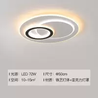 客厅灯简约现代大气吸顶灯2021年新款北欧餐厅卧室成套灯具|北欧双圈50cm72瓦 三色+无极遥控