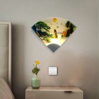 壁灯床头灯卧室过道客厅现代简约扇形心形创意个性走廊墙壁灯