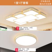 2021年新款客厅灯吊灯灯具简约现代长方形套餐大灯吸顶灯卧室|套餐1[一室一厅] 三色白光