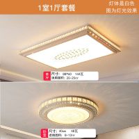 2021年新款客厅灯吊灯灯具简约现代长方形套餐大灯吸顶灯卧室|套餐2[一室一厅] 三色白光
