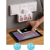 多功能智能家用无线转换插头带usb充电夜灯开关插座面板学生宿舍一转二三四五多插排插板接线板床头多孔