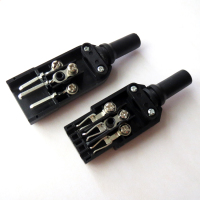 电动车充电品字插头插座纯铜三孔三针ac电源插头15a16a公母对接头