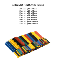 热缩管绝缘套管家用电工接线电缆电线数据线热收缩管阻燃|[袋装]328个彩色热缩管