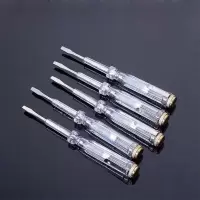 精美测电笔 一字螺丝刀接触式带夹测电笔 电工电笔 家用电笔|铜帽一字头带夹电笔 30只装