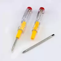 精美测电笔 一字螺丝刀接触式带夹测电笔 电工电笔 家用电笔|红色双头带夹测电笔 40只装